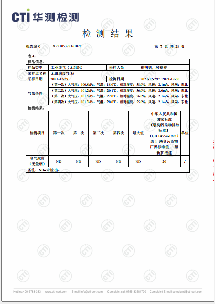 ng电子游戏工业废气（无组织）、工业废气、油烟废气检测汇报-2022-7