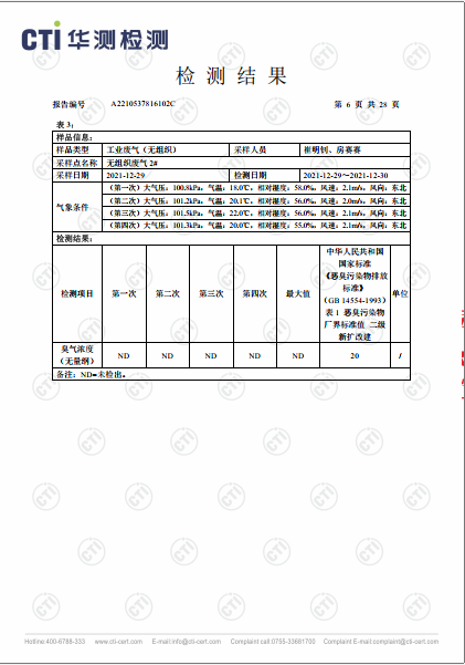 ng电子游戏工业废气（无组织）、工业废气、油烟废气检测汇报-2022-6